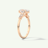 2.0 CT Oval Cut Three Stone Moissanite Engagement Ring