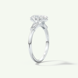 2.0 CT Oval Cut Three Stone Moissanite Engagement Ring