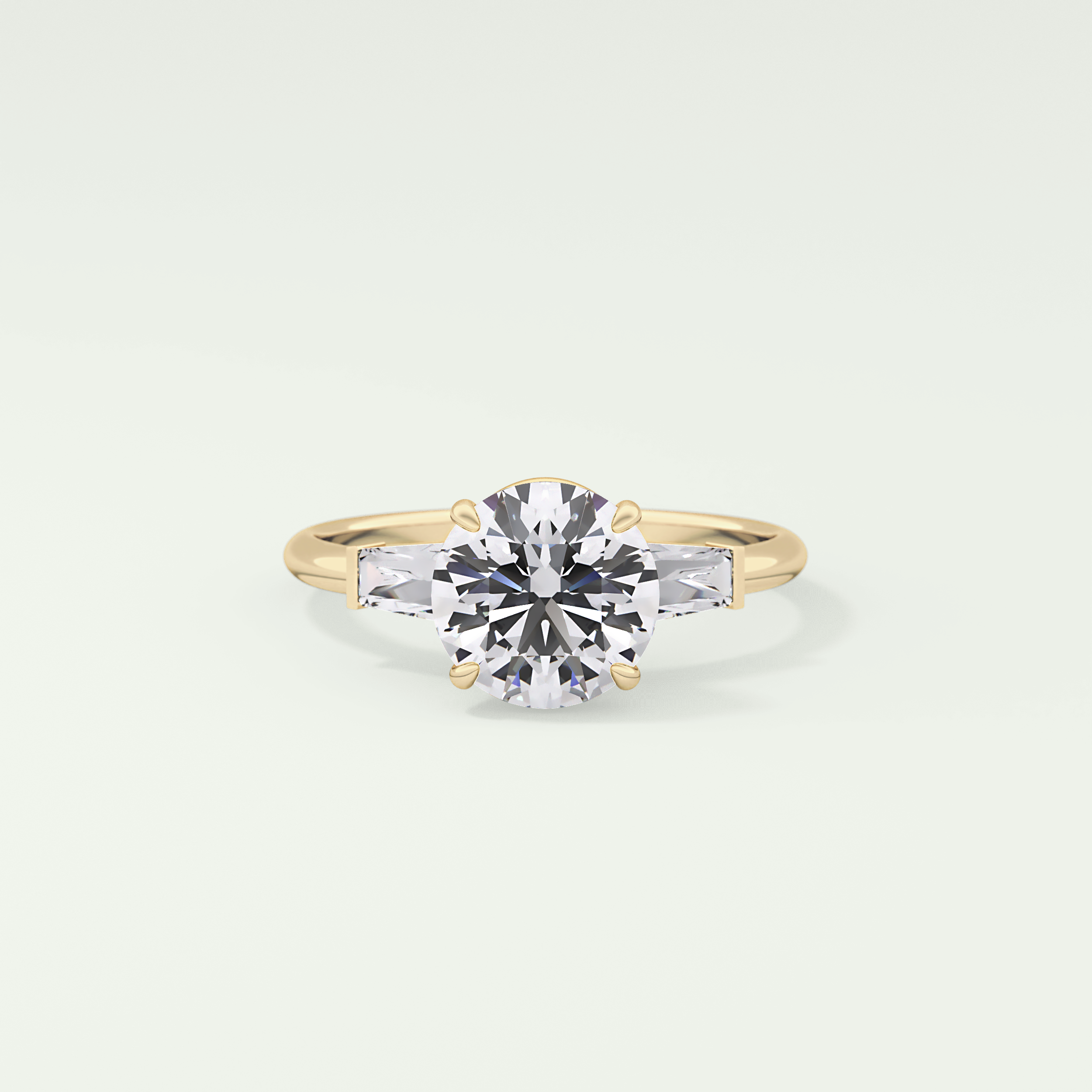 2.0 CT Round Cut Three Stone Lab Grown Diamond Engagement Ring