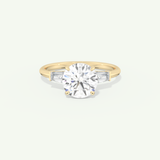 2.0 CT Round Cut Three Stone Moissanite Engagement Ring