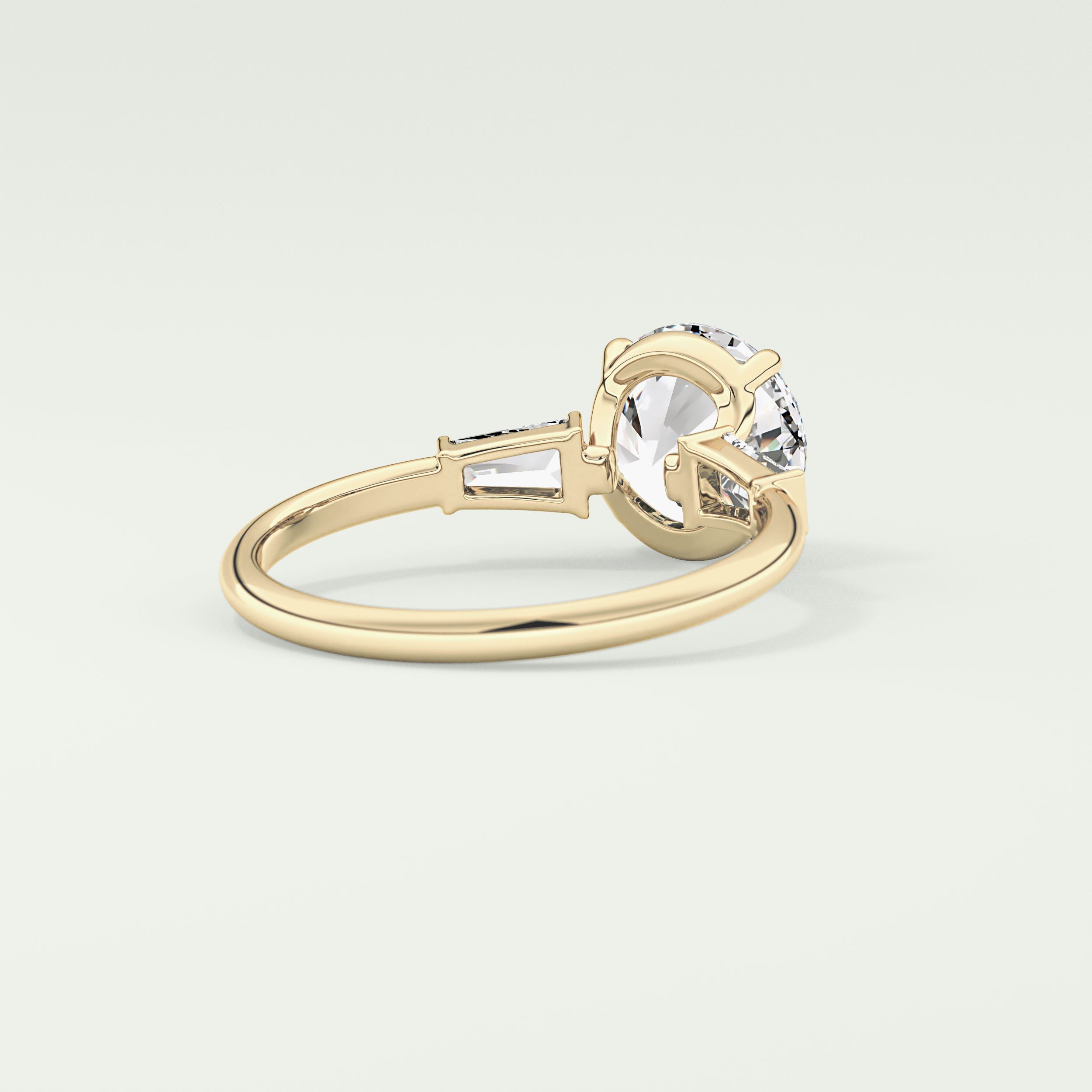 2.0 CT Round Cut Three Stone Lab Grown Diamond Engagement Ring