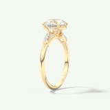 2.0 CT Round Cut Three Stone Moissanite Engagement Ring