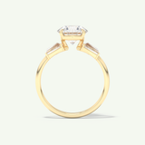 2.0 CT Round Cut Three Stone Moissanite Engagement Ring