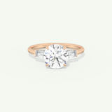 2.0 CT Round Cut Three Stone Moissanite Engagement Ring