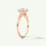 2.0 CT Round Cut Three Stone Moissanite Engagement Ring