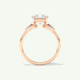 2.0 CT Round Cut Three Stone Moissanite Engagement Ring