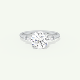 2.0 CT Round Cut Three Stone Moissanite Engagement Ring