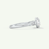 2.0 CT Round Cut Three Stone Moissanite Engagement Ring