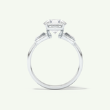 2.0 CT Round Cut Three Stone Moissanite Engagement Ring