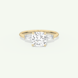 2.0 CT Cushion Cut Three Stone Lab-Grown Diamond Engagement Ring