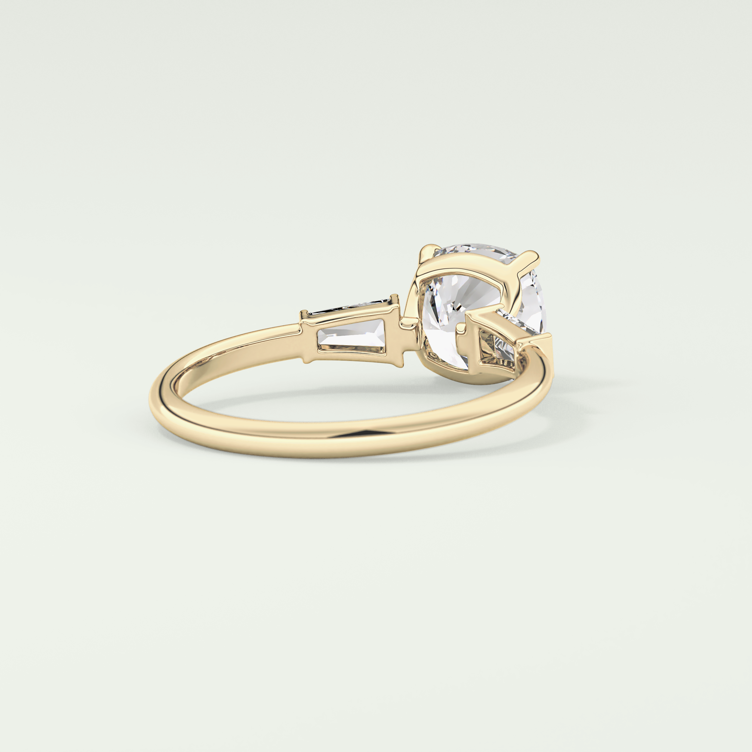 2.0 CT Cushion Cut Three Stone Lab Grown Diamond Engagement Ring