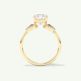 2.0 CT Cushion Cut Three Stone Lab-Grown Diamond Engagement Ring