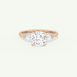 2.0 CT Cushion Cut Three Stone Lab-Grown Diamond Engagement Ring