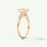 2.0 CT Cushion Cut Three Stone Lab-Grown Diamond Engagement Ring