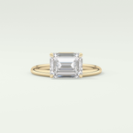 2.0 CT East West Emerald Cut Solitaire Lab-Grown Diamond Engagement Ring 1