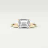 2.0 CT East West Emerald Cut Solitaire Lab-Grown Diamond Engagement Ring 1