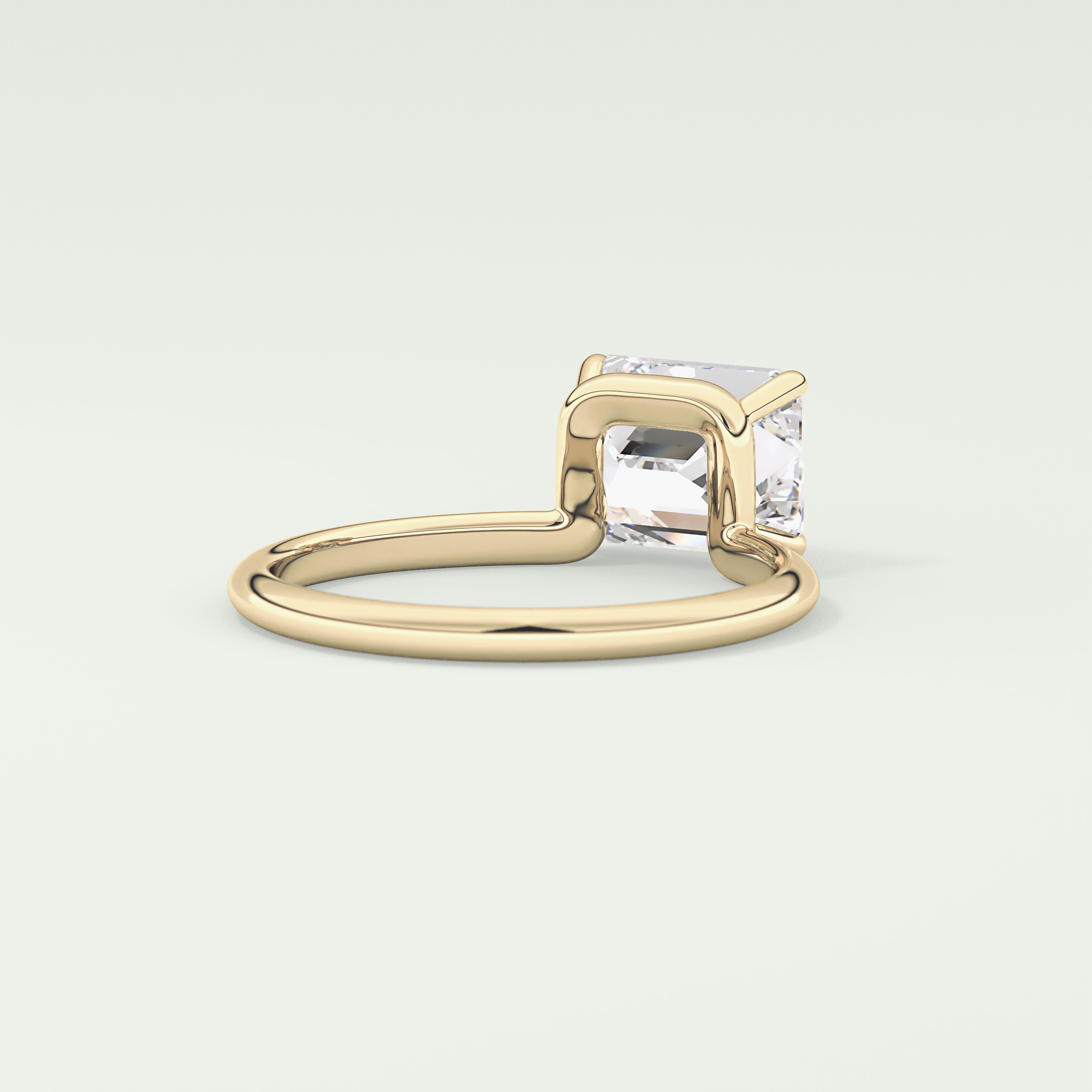 2.0 CT East West Emerald Cut Solitaire Lab-Grown Diamond Engagement Ring 2