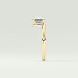 2.0 CT East West Emerald Cut Solitaire Lab-Grown Diamond Engagement Ring 4