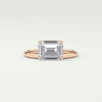 2.0 CT East West Emerald Cut Solitaire Lab-Grown Diamond Engagement Ring 7