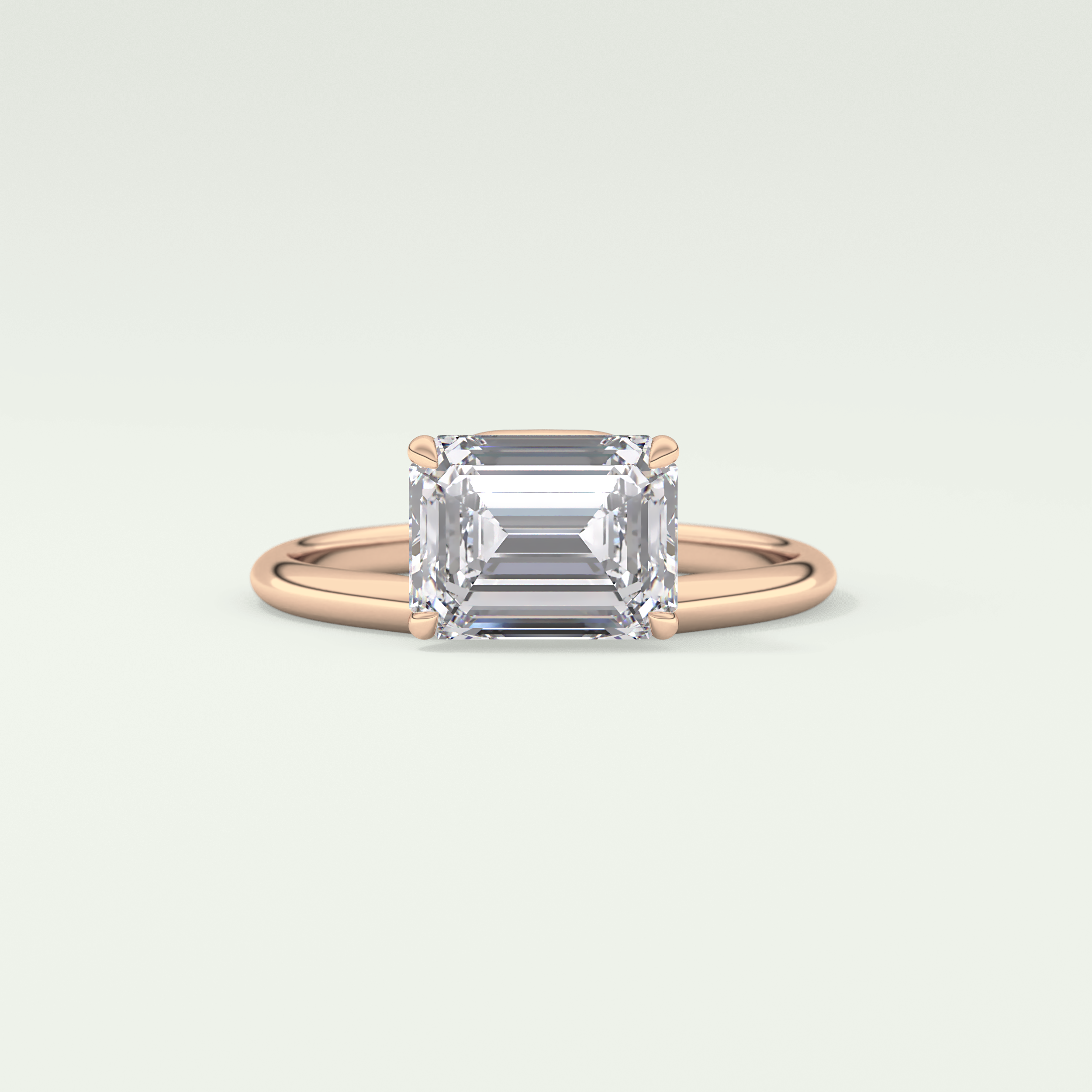 2.0 CT East West Emerald Cut Solitaire Lab-Grown Diamond Engagement Ring 7