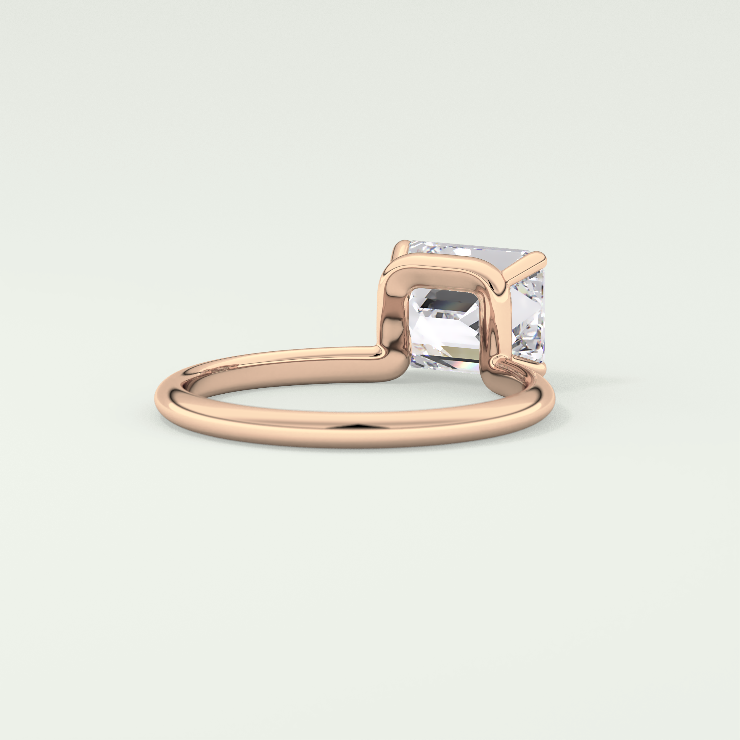 2.0 CT East West Emerald Cut Solitaire Lab-Grown Diamond Engagement Ring 8