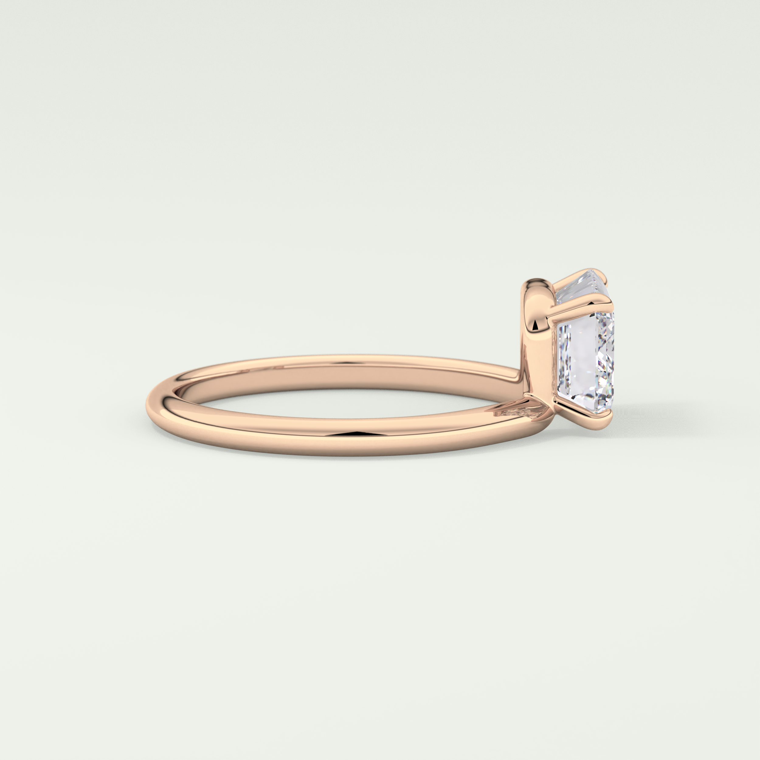 2.0 CT East West Emerald Cut Solitaire Lab-Grown Diamond Engagement Ring 9