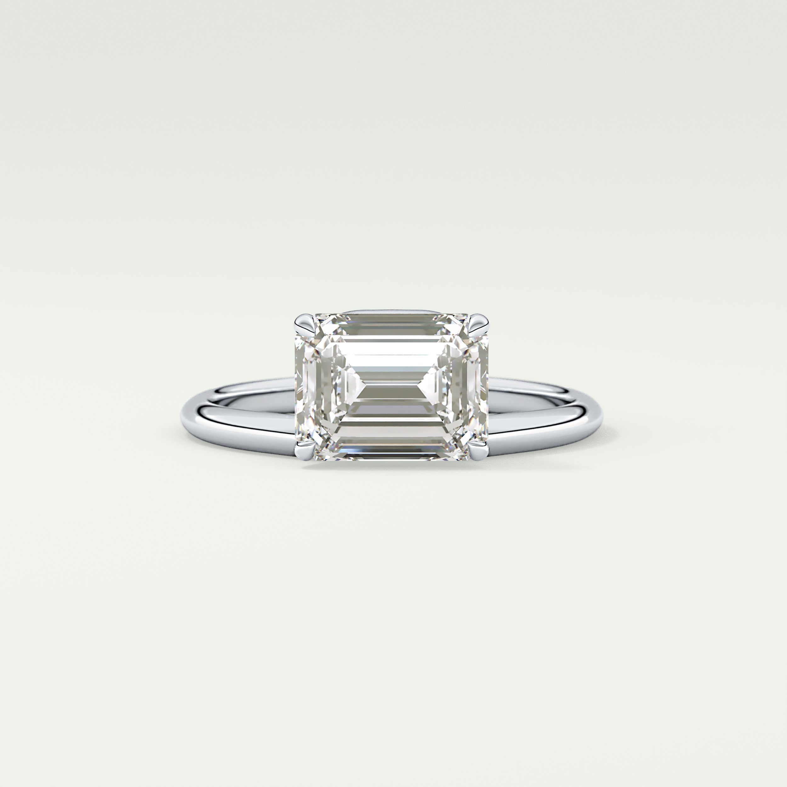 2.0 CT East West Emerald Cut Solitaire Lab-Grown Diamond Engagement Ring 13