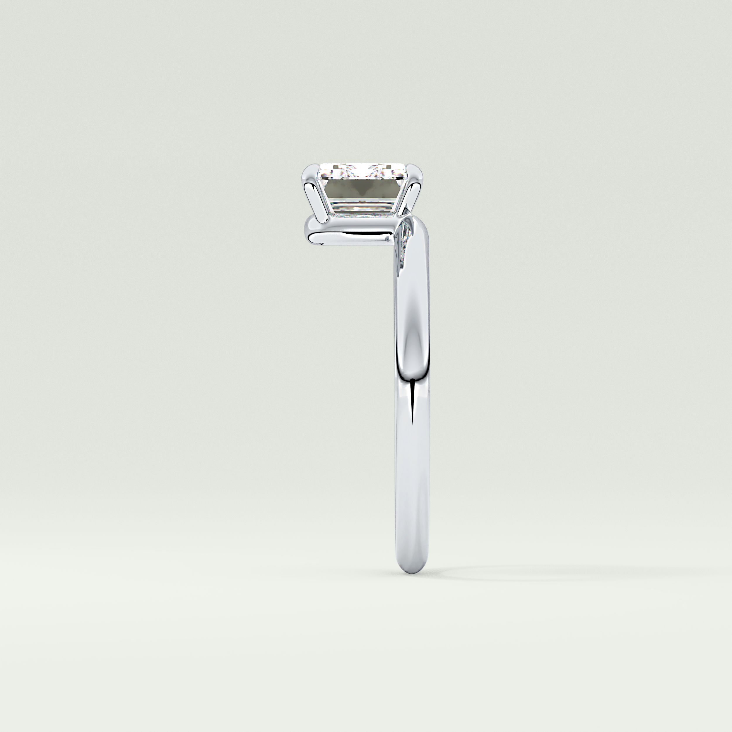 2.0 CT East West Emerald Cut Solitaire Lab-Grown Diamond Engagement Ring 16