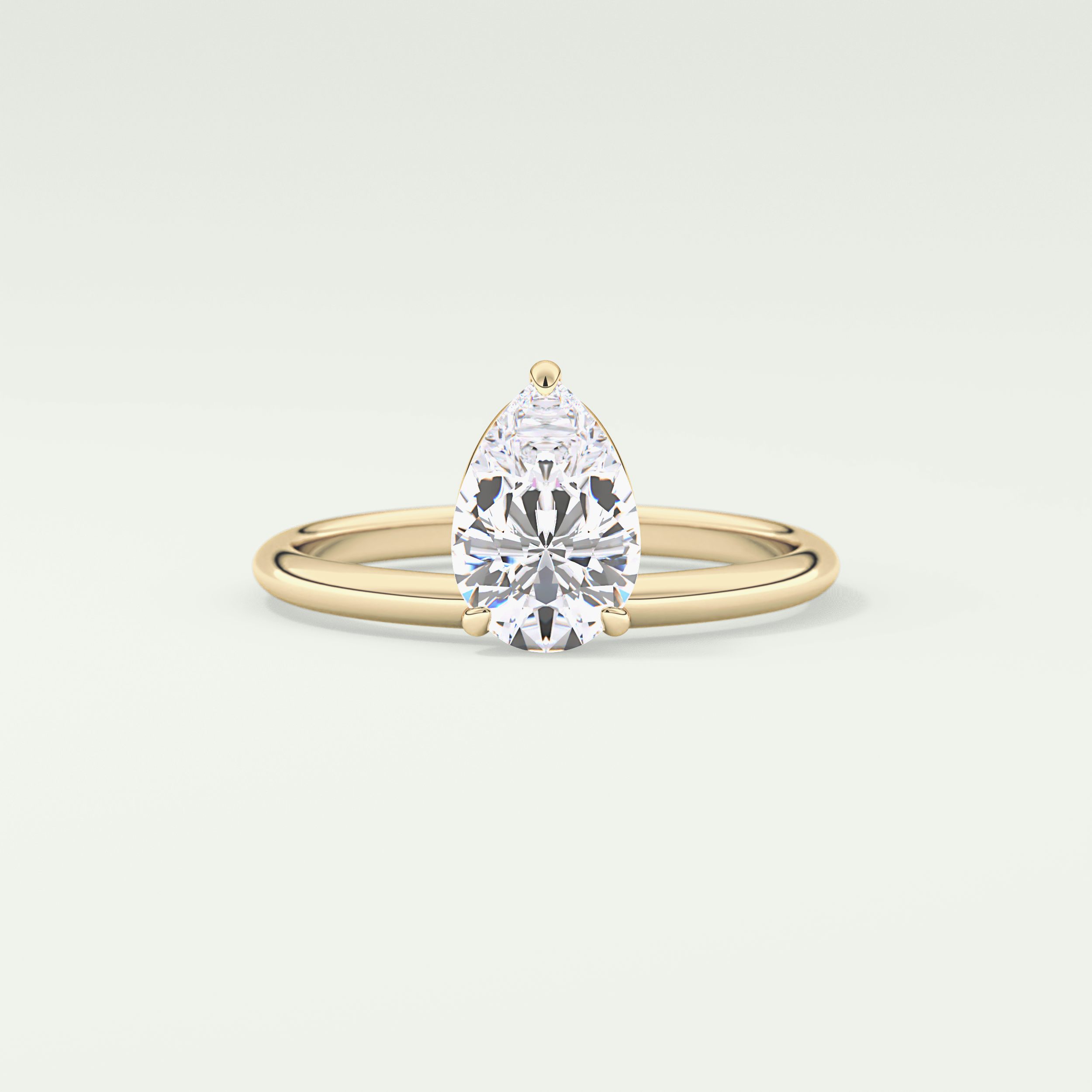 2.0 CT Pear Cut Solitaire Lab-Grown Diamond Engagement Ring 1