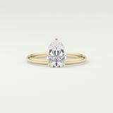 2 CT Pear Cut Solitaire Moissanite Engagement Ring 1