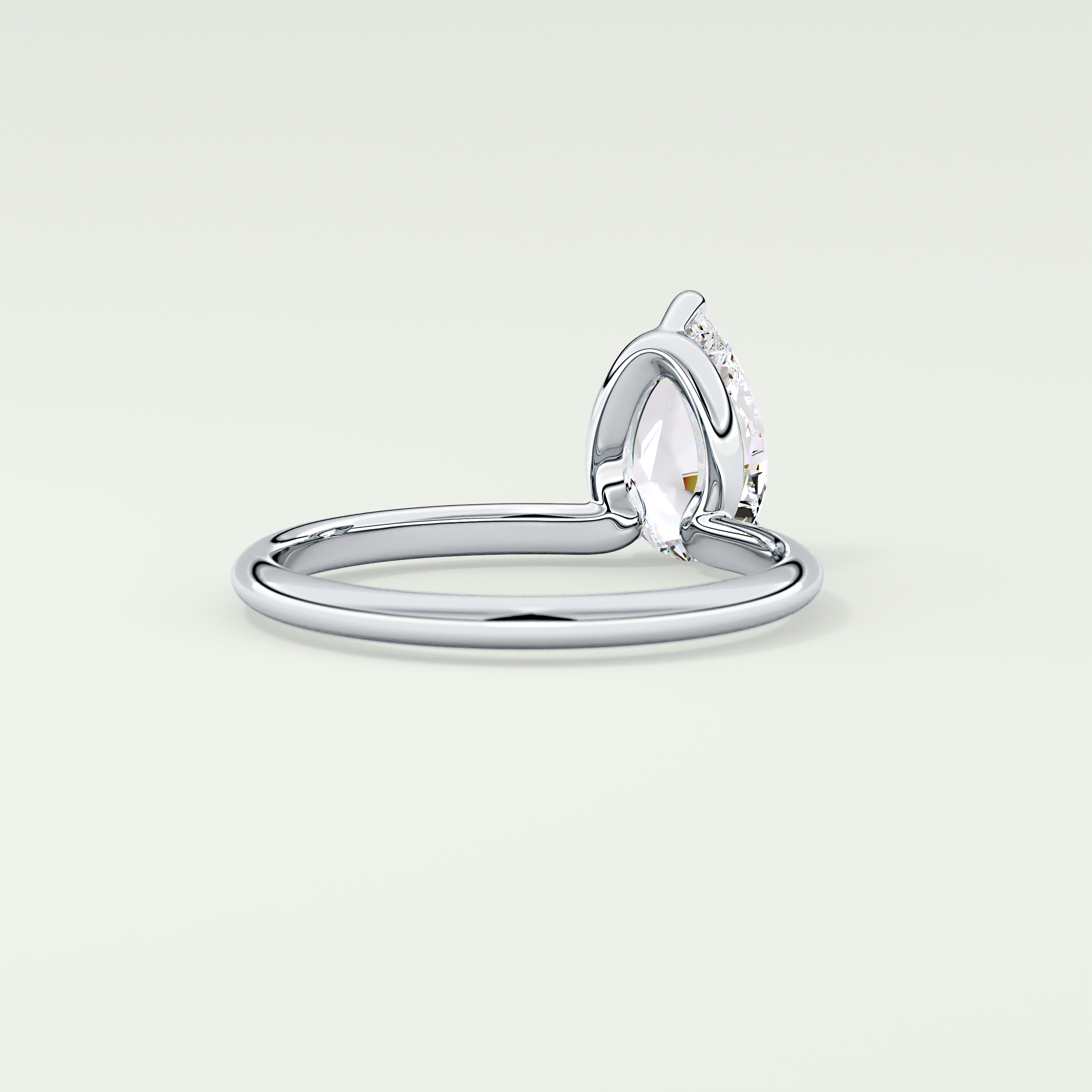 2.0 CT Pear Cut Solitaire Lab-Grown Diamond Engagement Ring 14