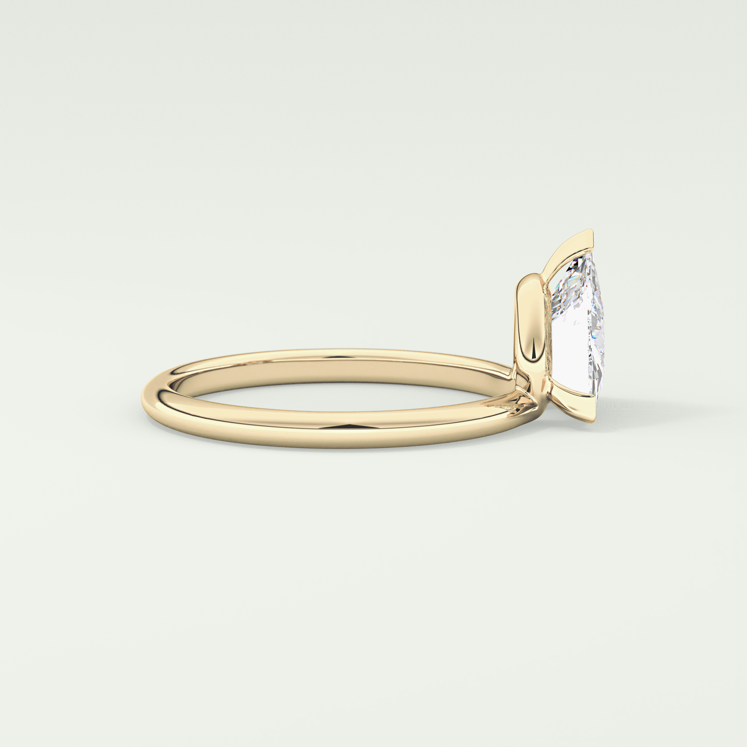 1.5 CT Trillion Cut Solitaire Moissanite Engagement Ring