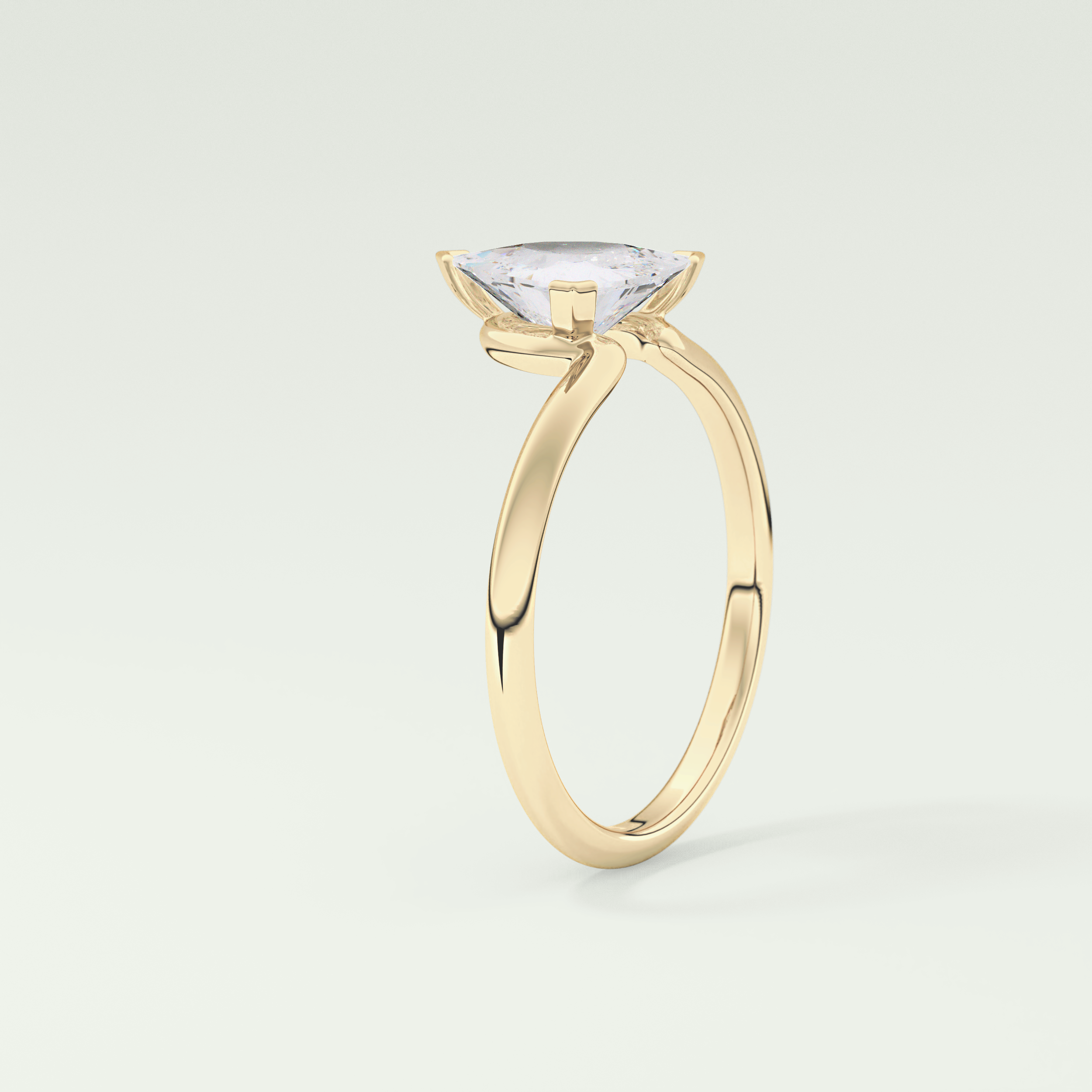 1.5 CT Trillion Cut Solitaire Moissanite Engagement Ring