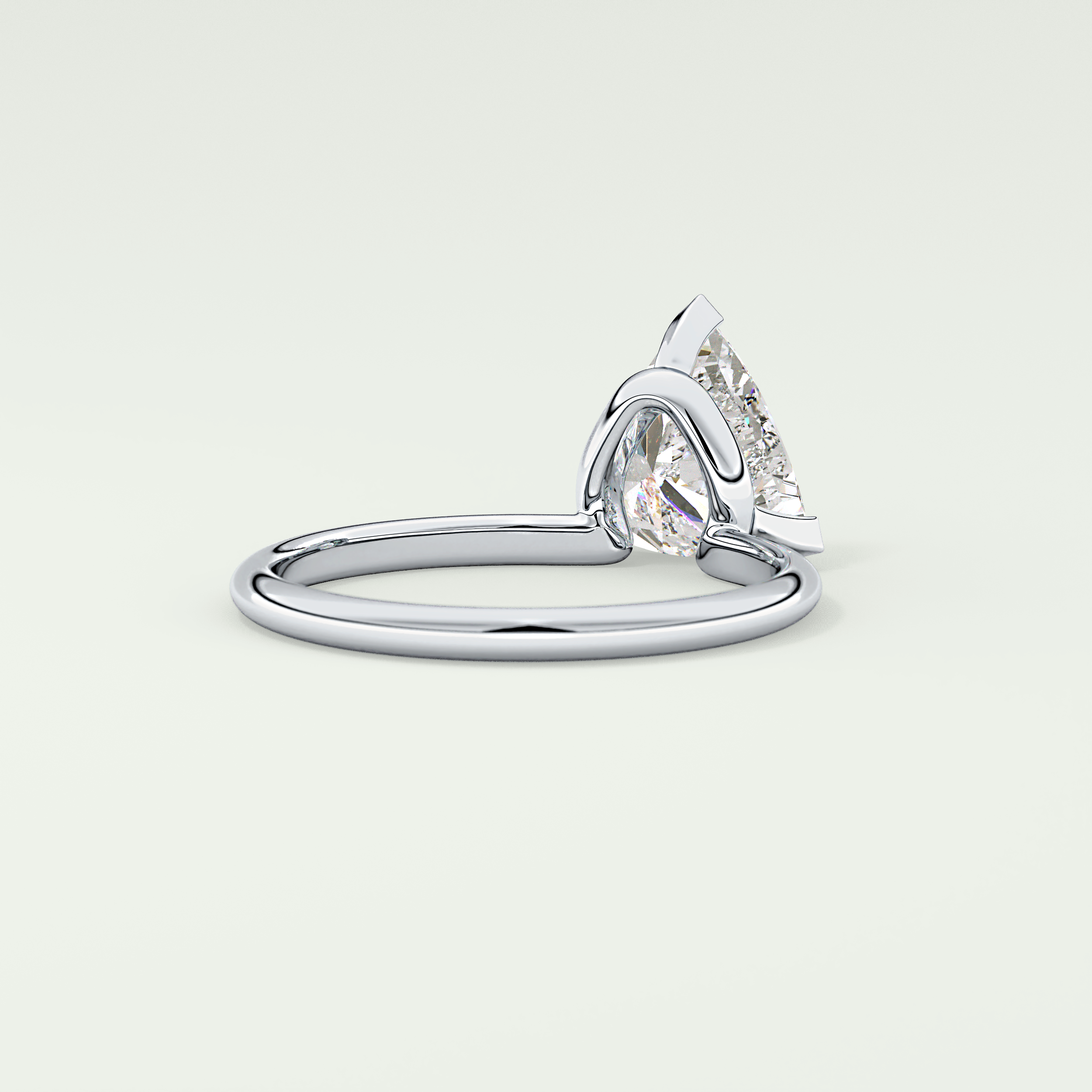 1.5 CT Trillion Cut Solitaire Moissanite Engagement Ring