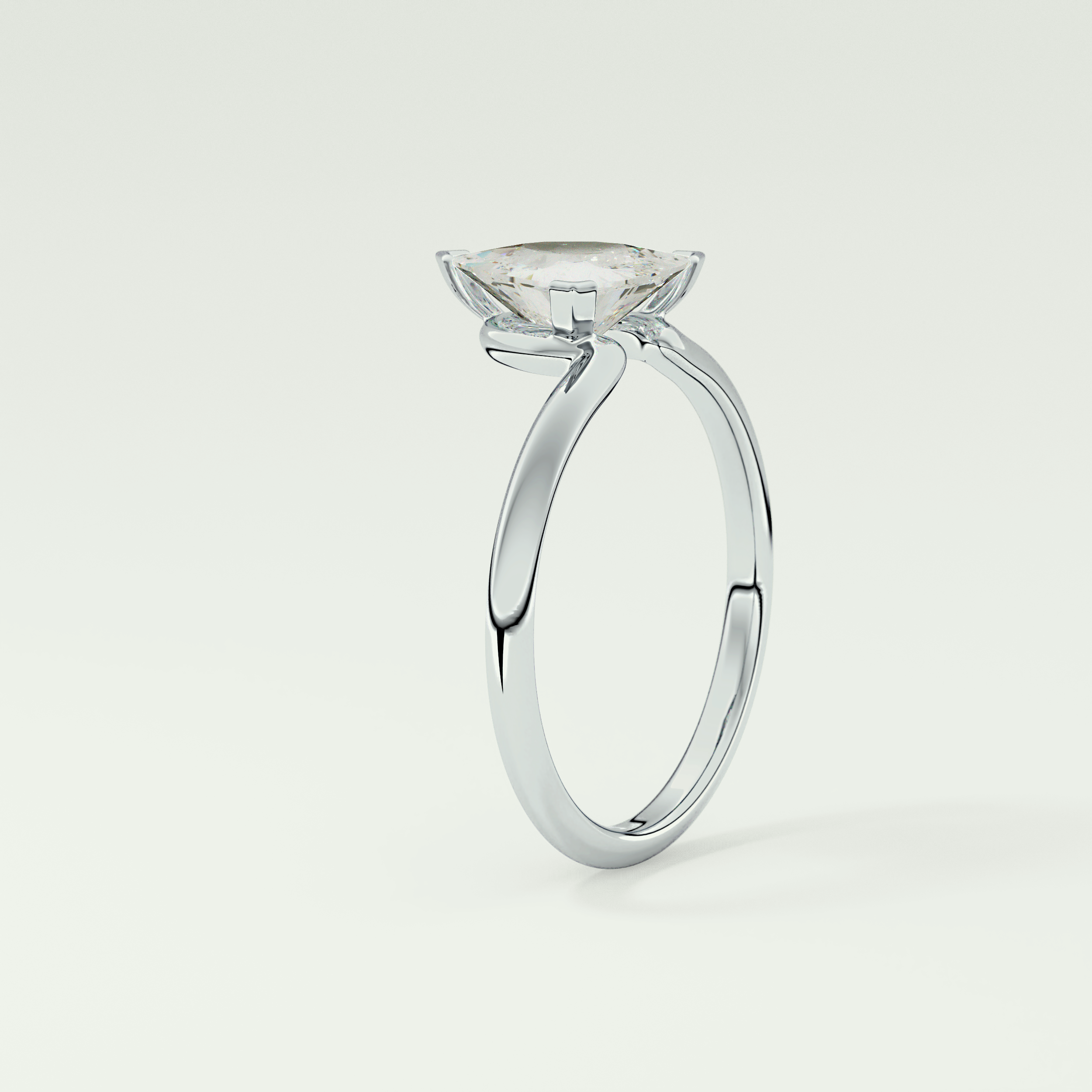 1.5 CT Trillion Cut Solitaire Moissanite Engagement Ring