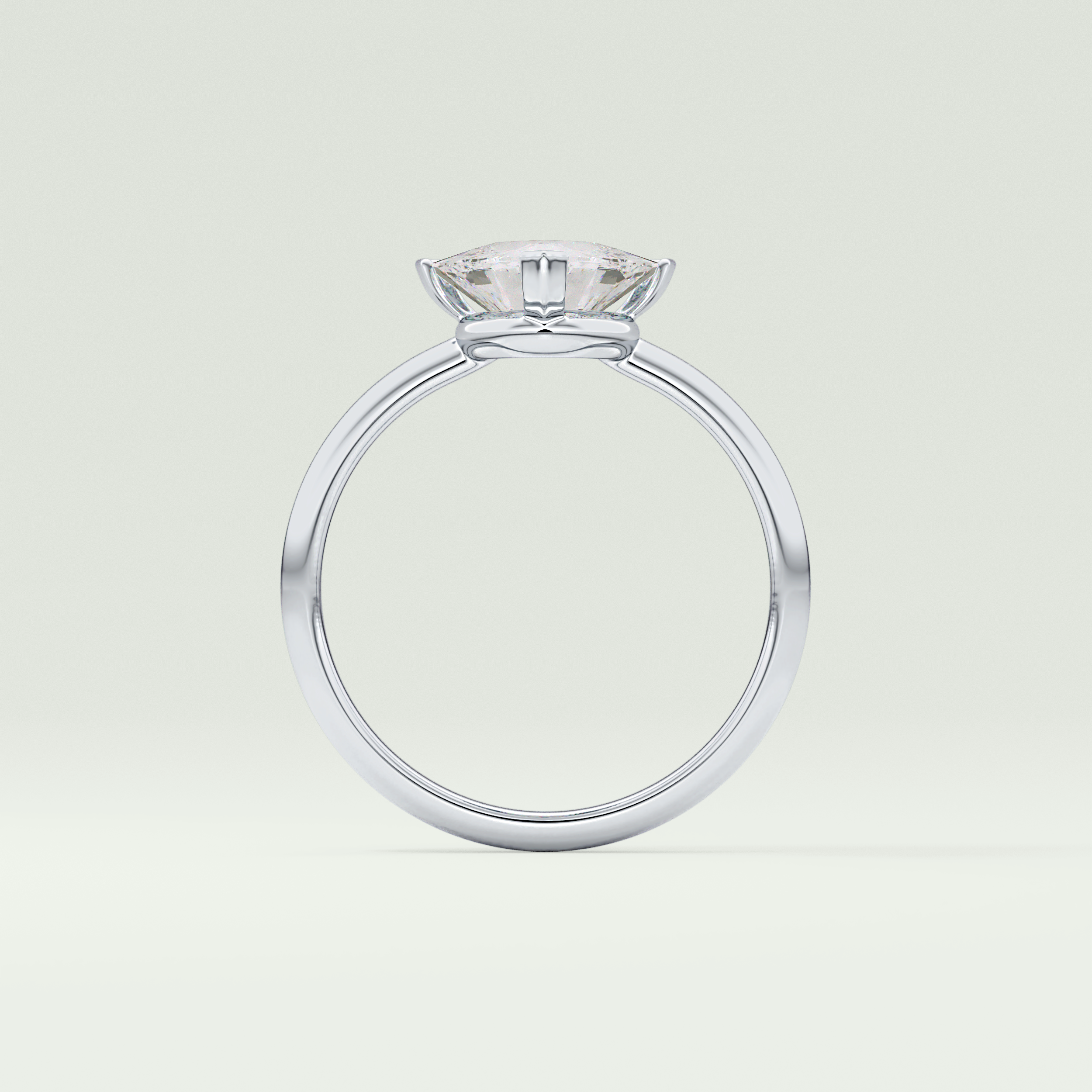 1.5 CT Trillion Cut Solitaire Moissanite Engagement Ring