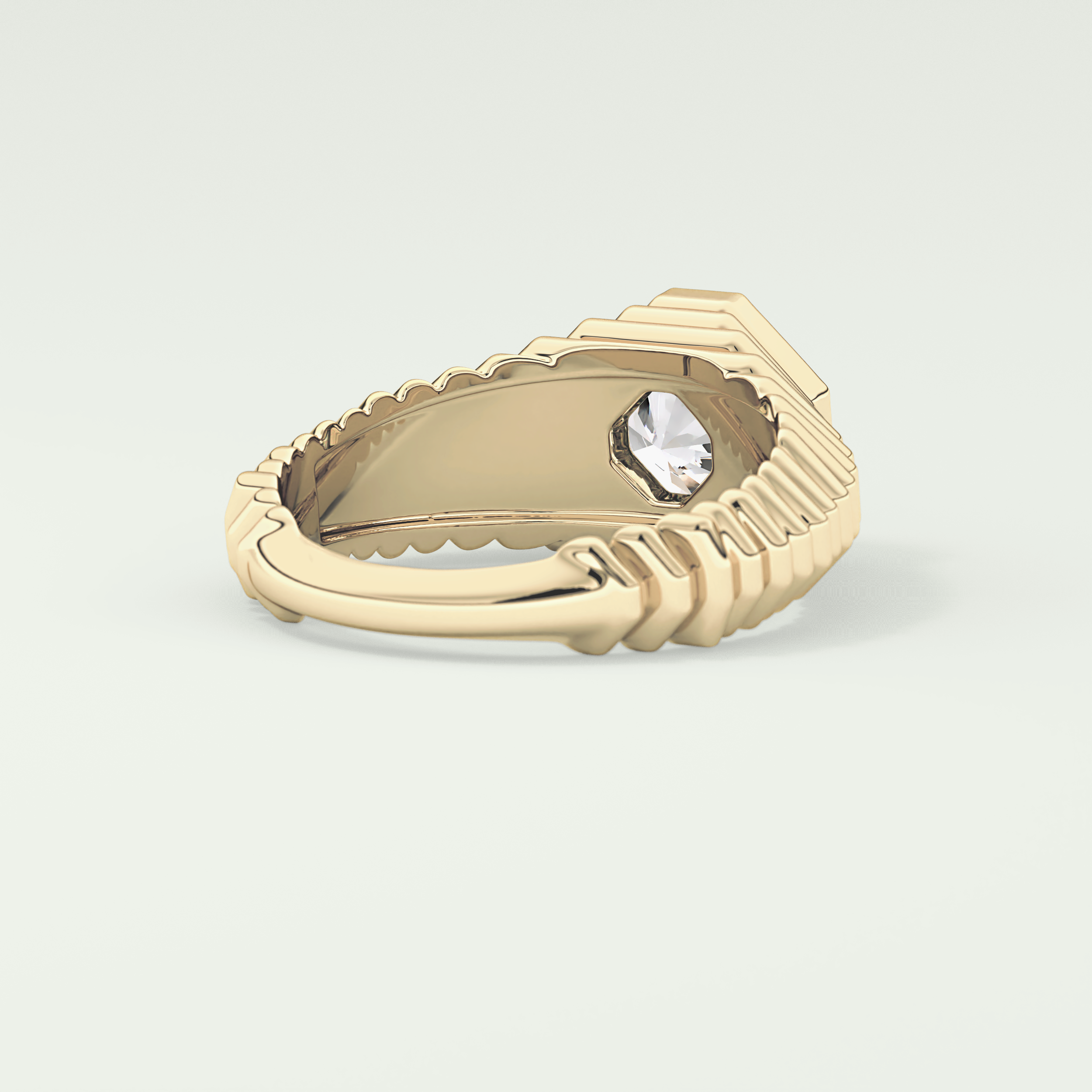 1.5 CT Asscher Cut Bezel Lab-Grown Diamond Engagement Ring 2