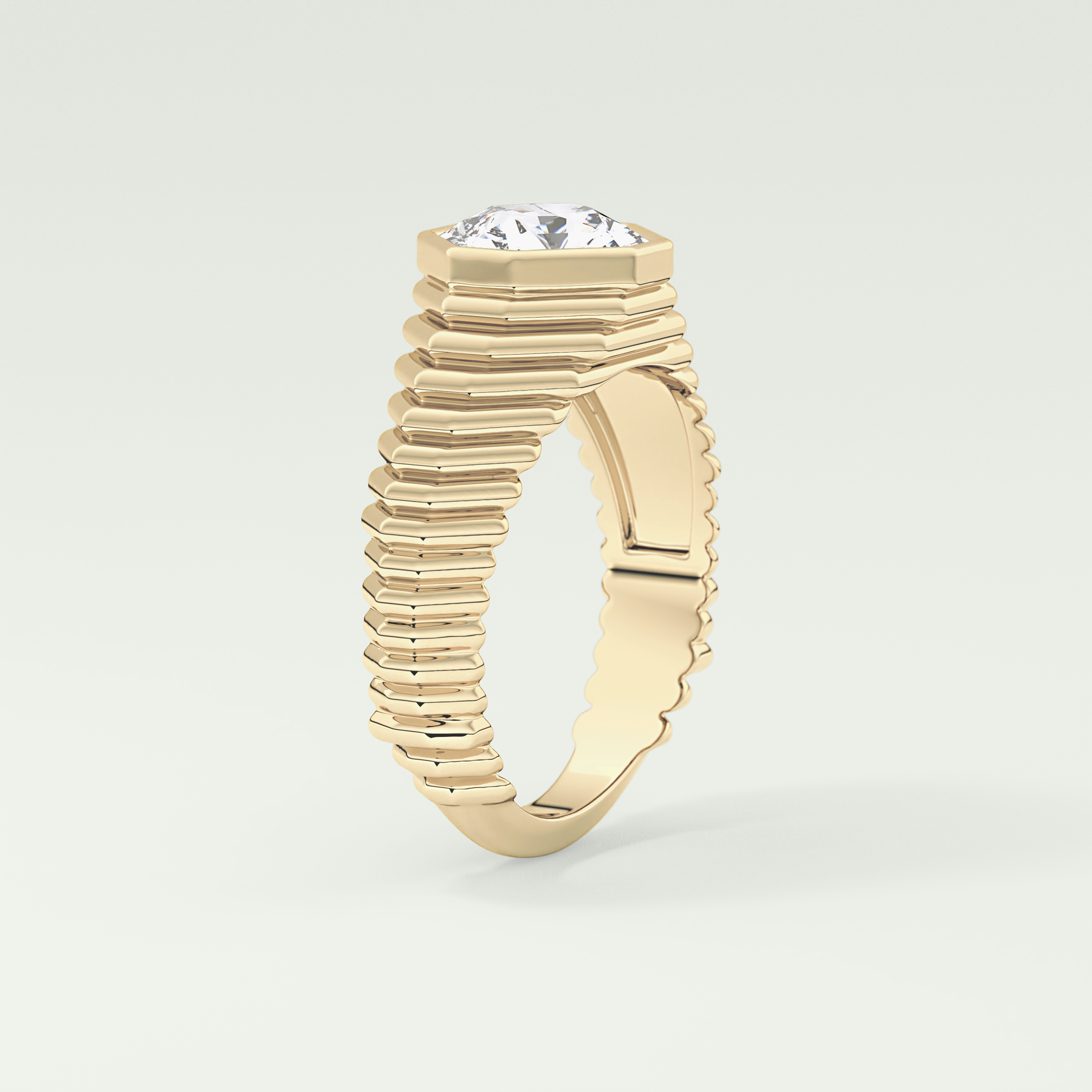 1.5 CT Asscher Cut Bezel Lab-Grown Diamond Engagement Ring 5