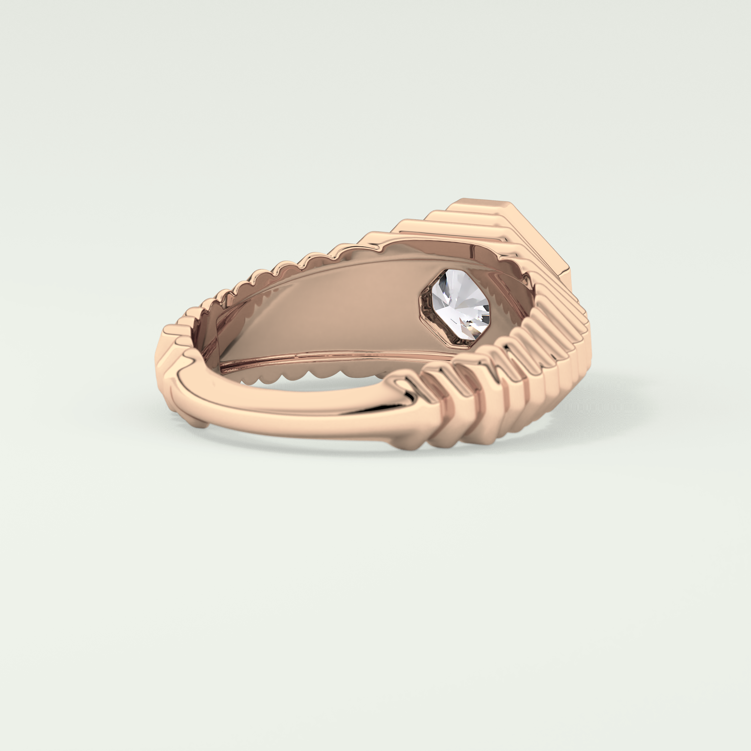 1.5 CT Asscher Cut Bezel Lab-Grown Diamond Engagement Ring 8