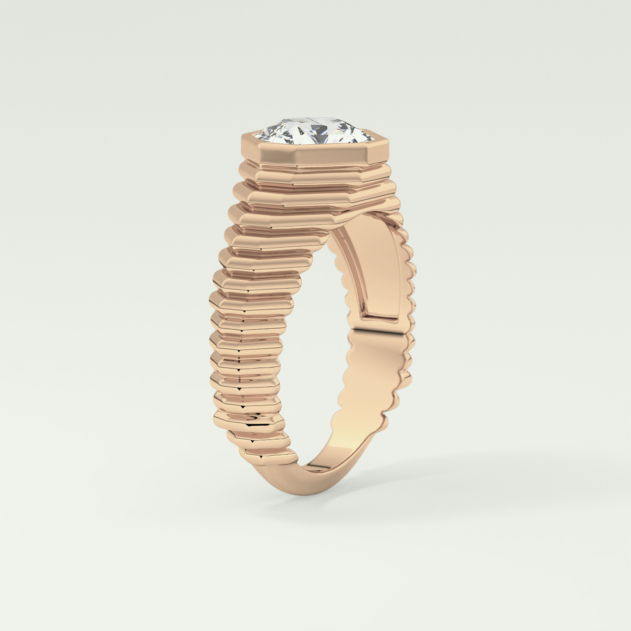 1.5 CT Asscher Cut Bezel Lab-Grown Diamond Engagement Ring 11