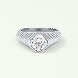 1.5 CT Asscher Cut Bezel Solitaire Moissanite Engagement Ring 13