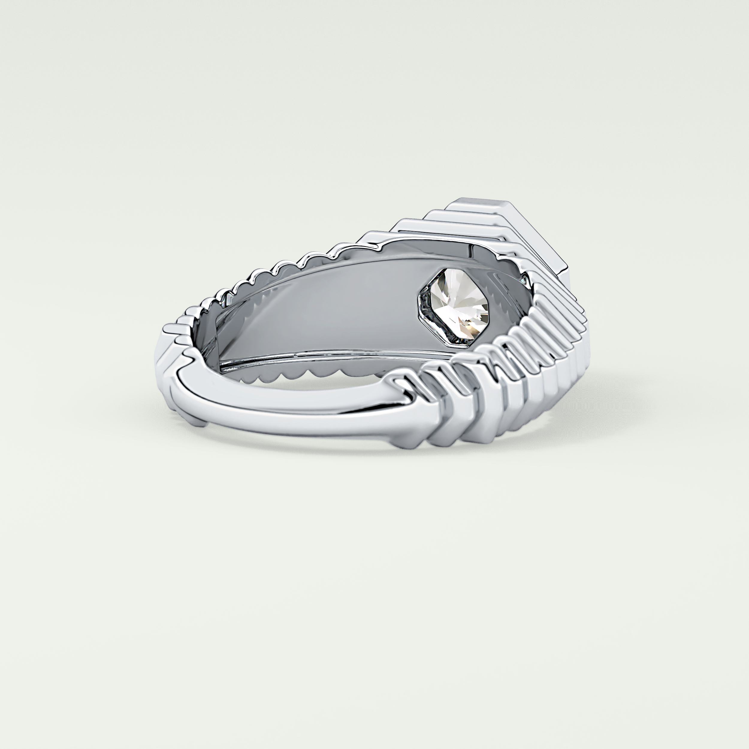 1.5 CT Asscher Cut Bezel Lab-Grown Diamond Engagement Ring 14