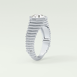 1.5 CT Asscher Cut Bezel Solitaire Moissanite Engagement Ring 17
