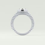 1.5 CT Asscher Cut Bezel Lab-Grown Diamond Engagement Ring 18