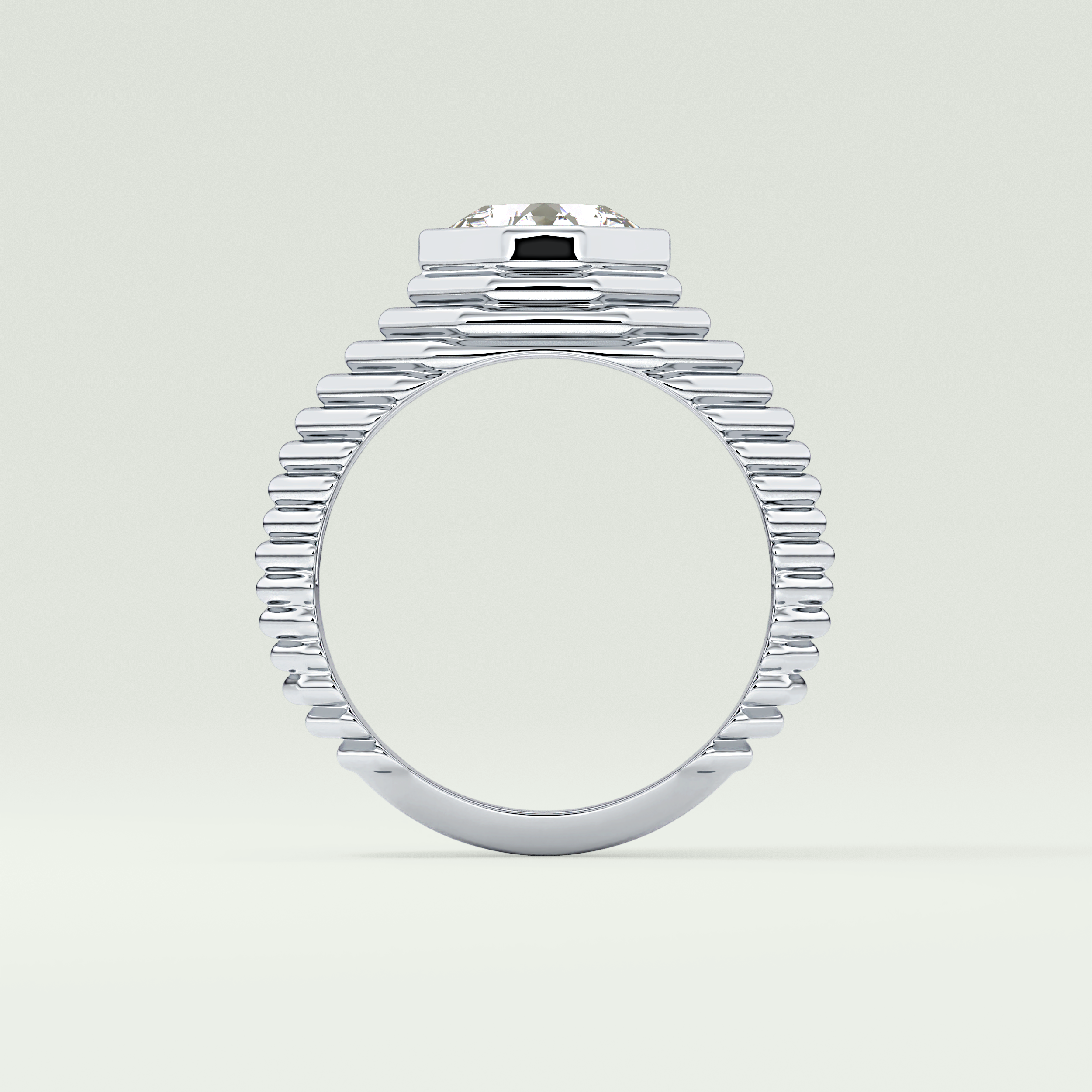 1.5 CT Asscher Cut Bezel Lab-Grown Diamond Engagement Ring 18