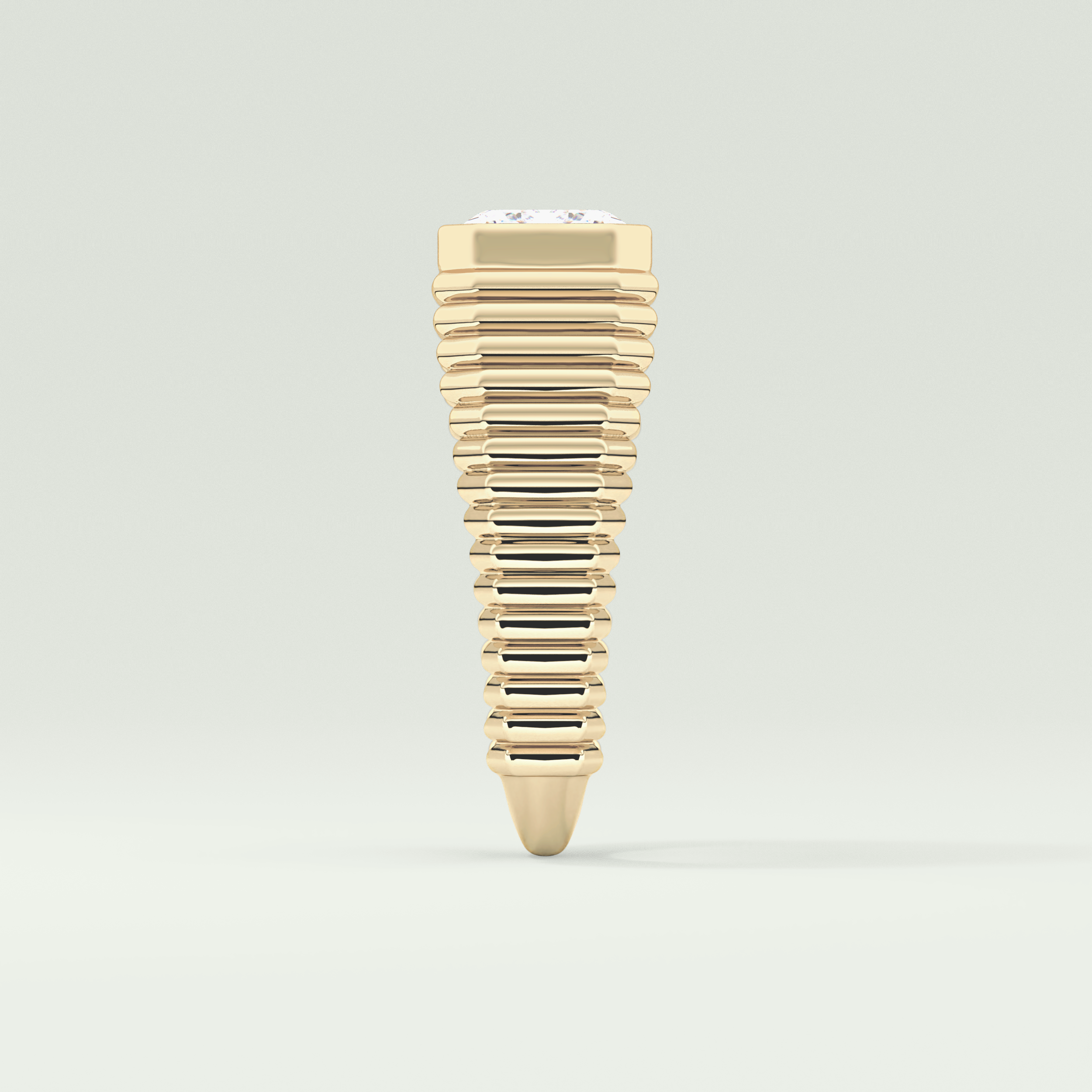 1.5 CT Emerald Cut Bezel Solitaire Moissanite Engagement Ring 4