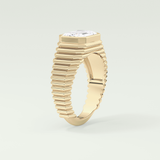 1.5 CT Emerald Cut Bezel Solitaire Moissanite Engagement Ring 5