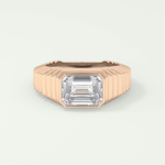 1.5 CT Emerald Cut Bezel Solitaire Moissanite Engagement Ring 7