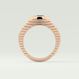 1.5 CT Emerald Cut Bezel Solitaire Moissanite Engagement Ring 12