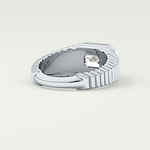 1.5 CT Emerald Cut Bezel Solitaire Moissanite Engagement Ring 14